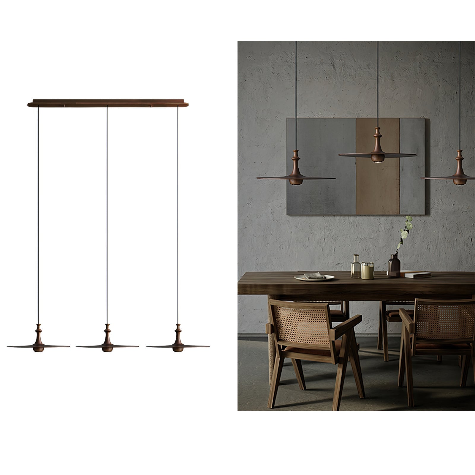 Spindle Disc Pendant Lamp - Cueteks