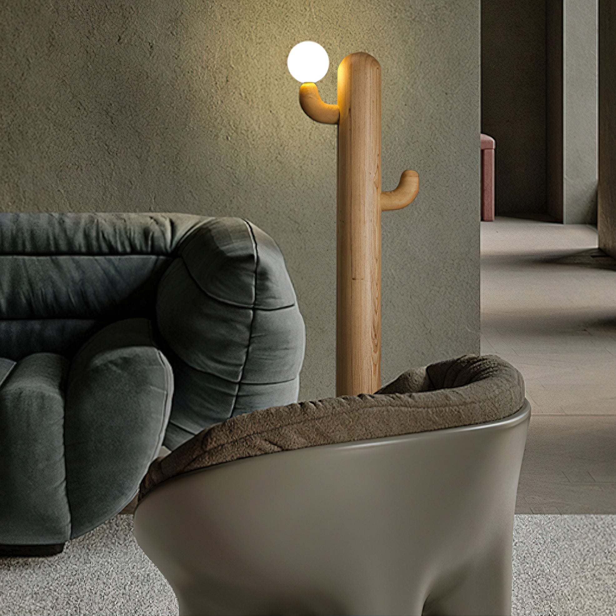 Cactus Wood Floor Lamp - Cueteks