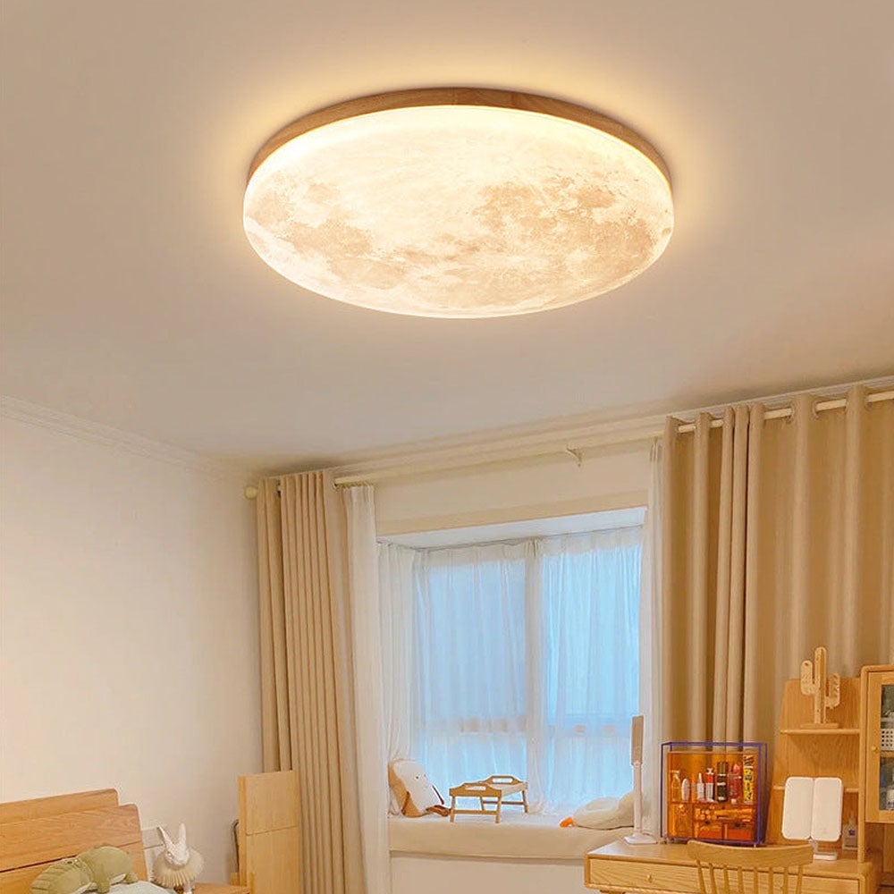 Creative Round Moon LED Ceiling Light - Cueteks