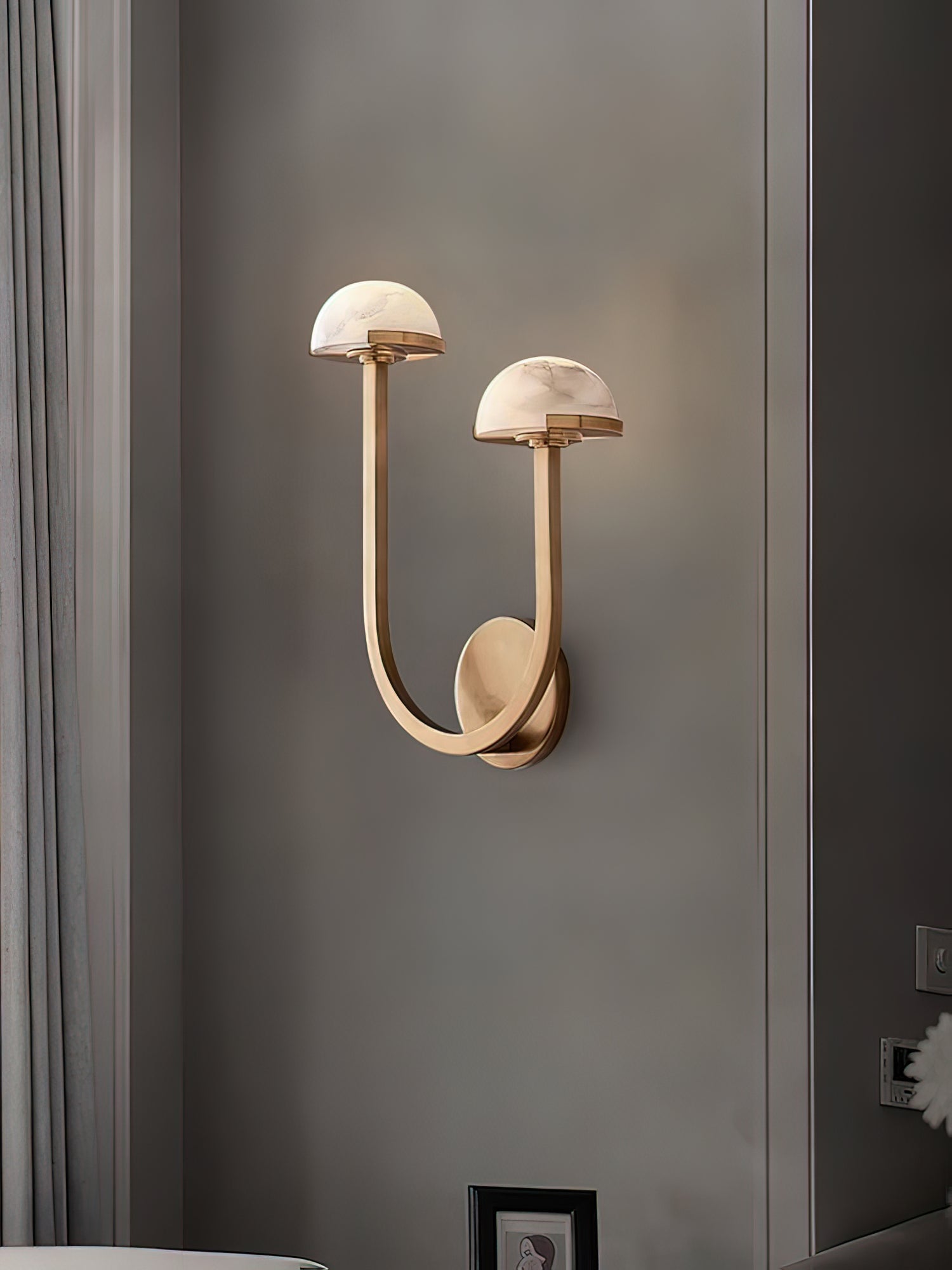 Mushroom Alabaster Wall Lamp - Cueteks