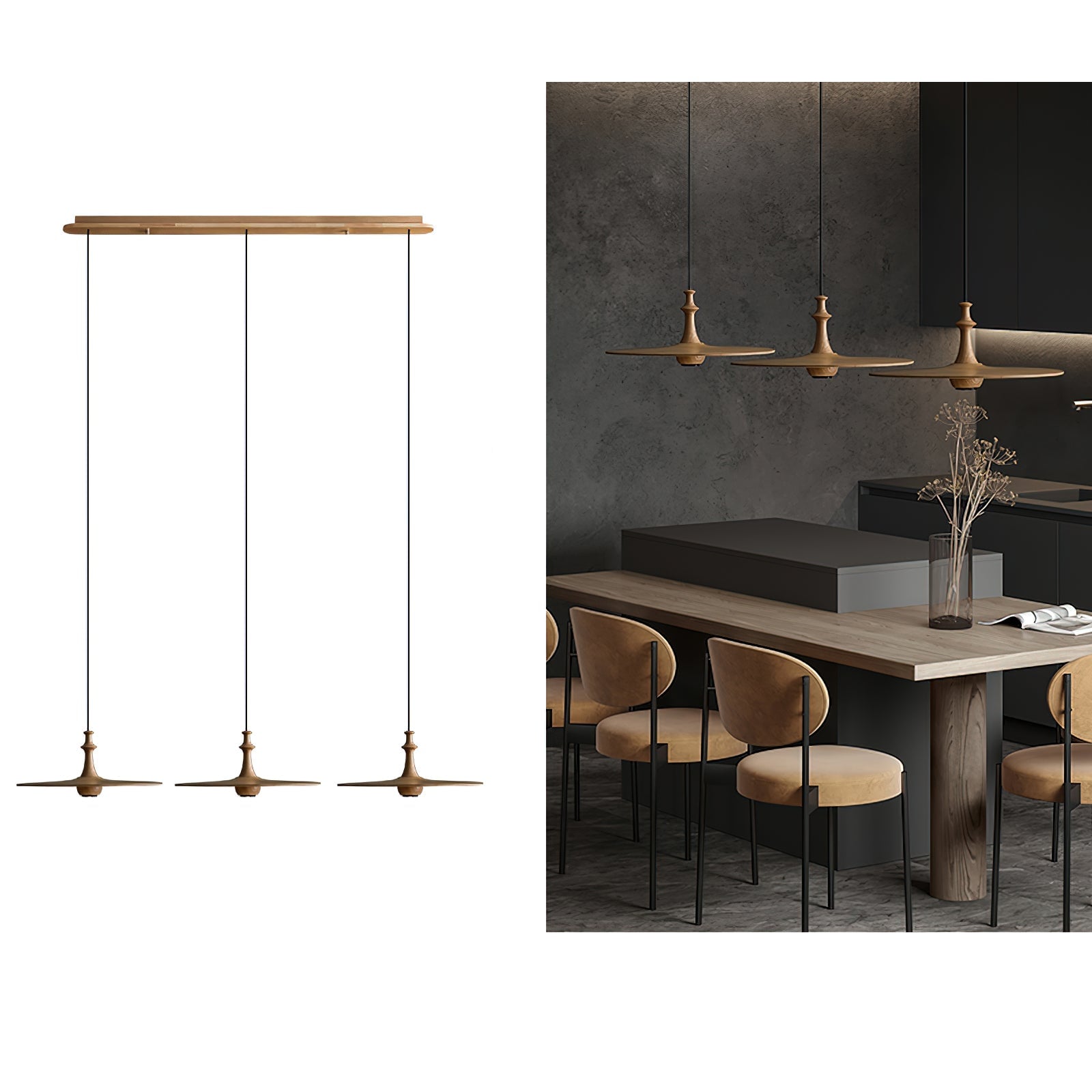 Spindle Disc Pendant Lamp - Cueteks