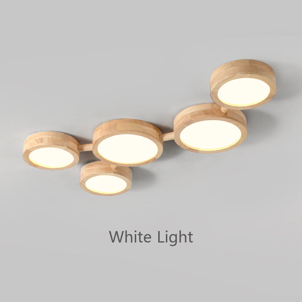 Multi-Heads Wood Retro LED Ceiling Light - Cueteks