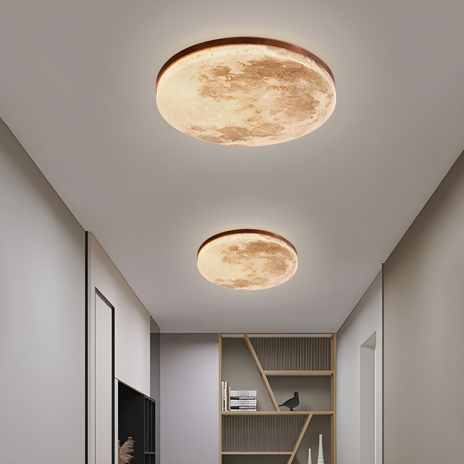 Creative Round Moon LED Ceiling Light - Cueteks