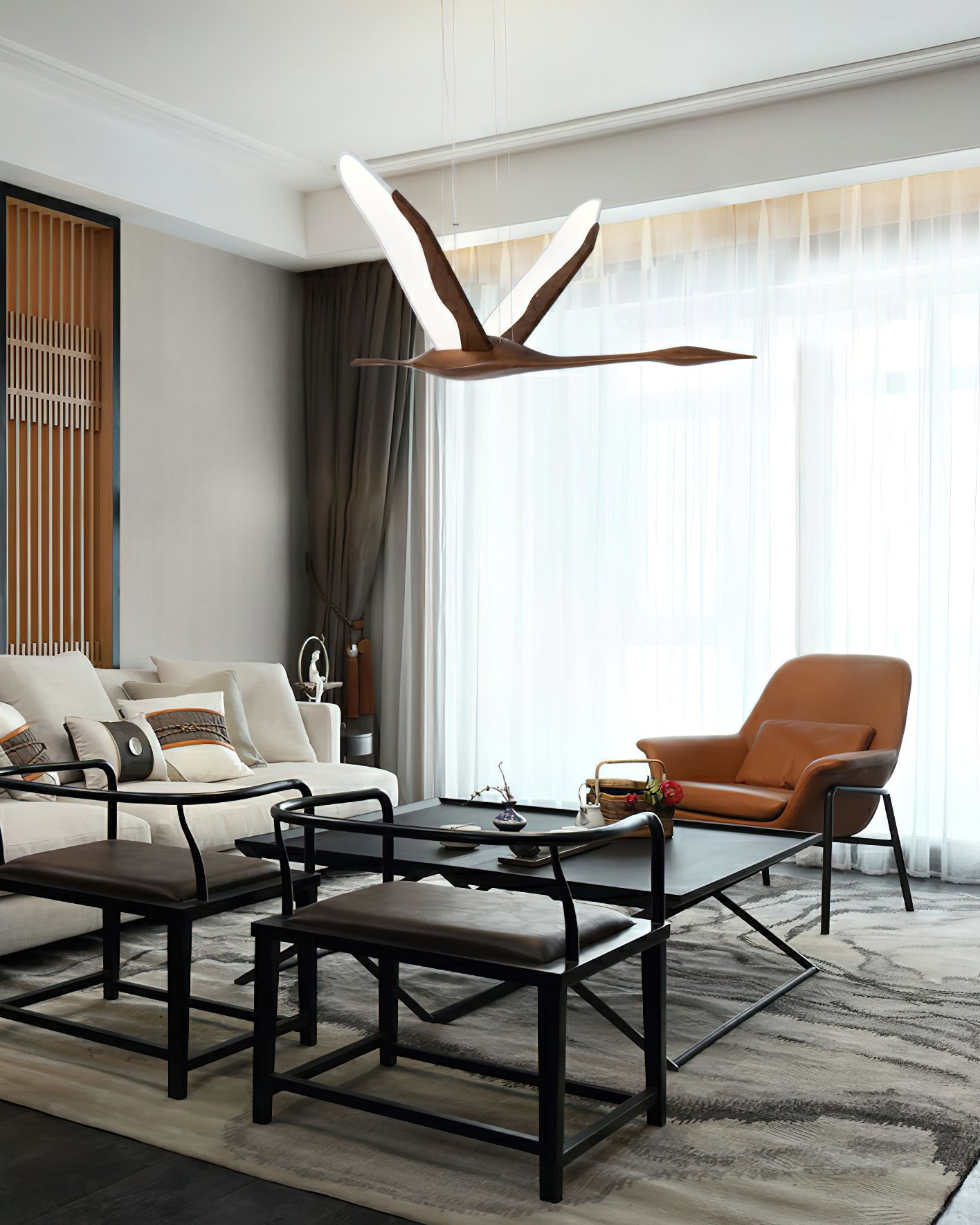 Solitude Crane Pendant Lamp - Cueteks