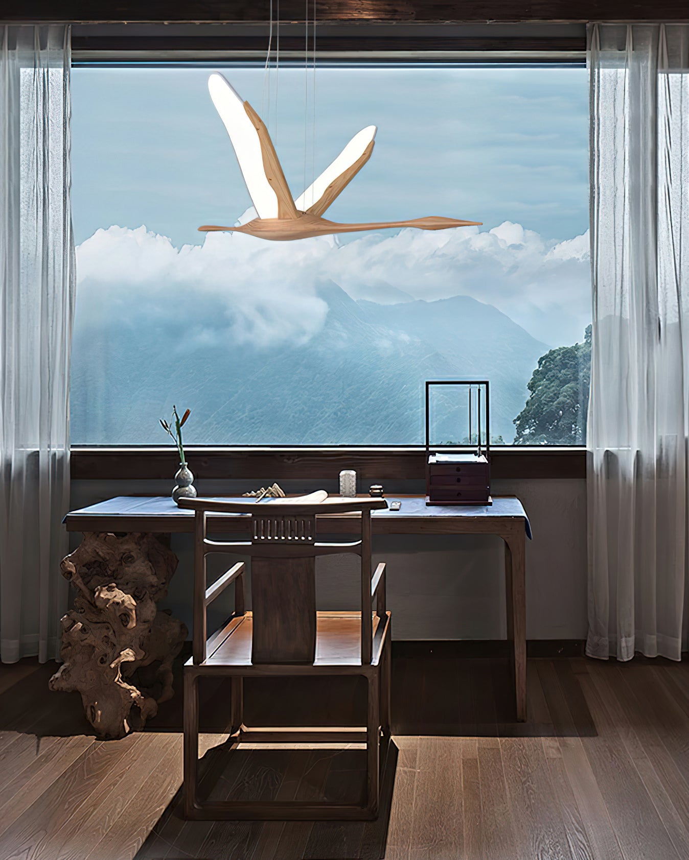 Solitude Crane Pendant Lamp - Cueteks