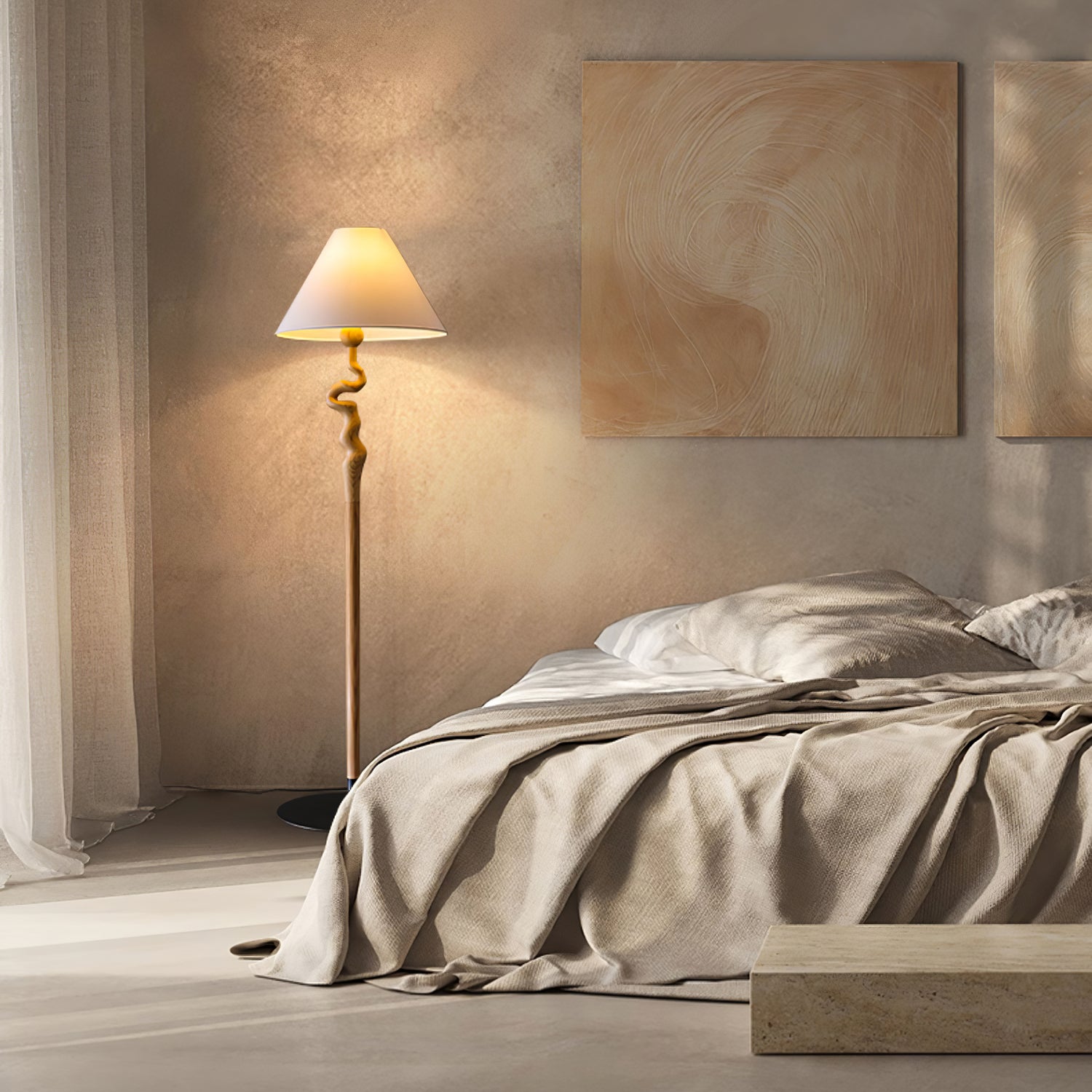 Serpentine Twist Floor Lamp - Cueteks
