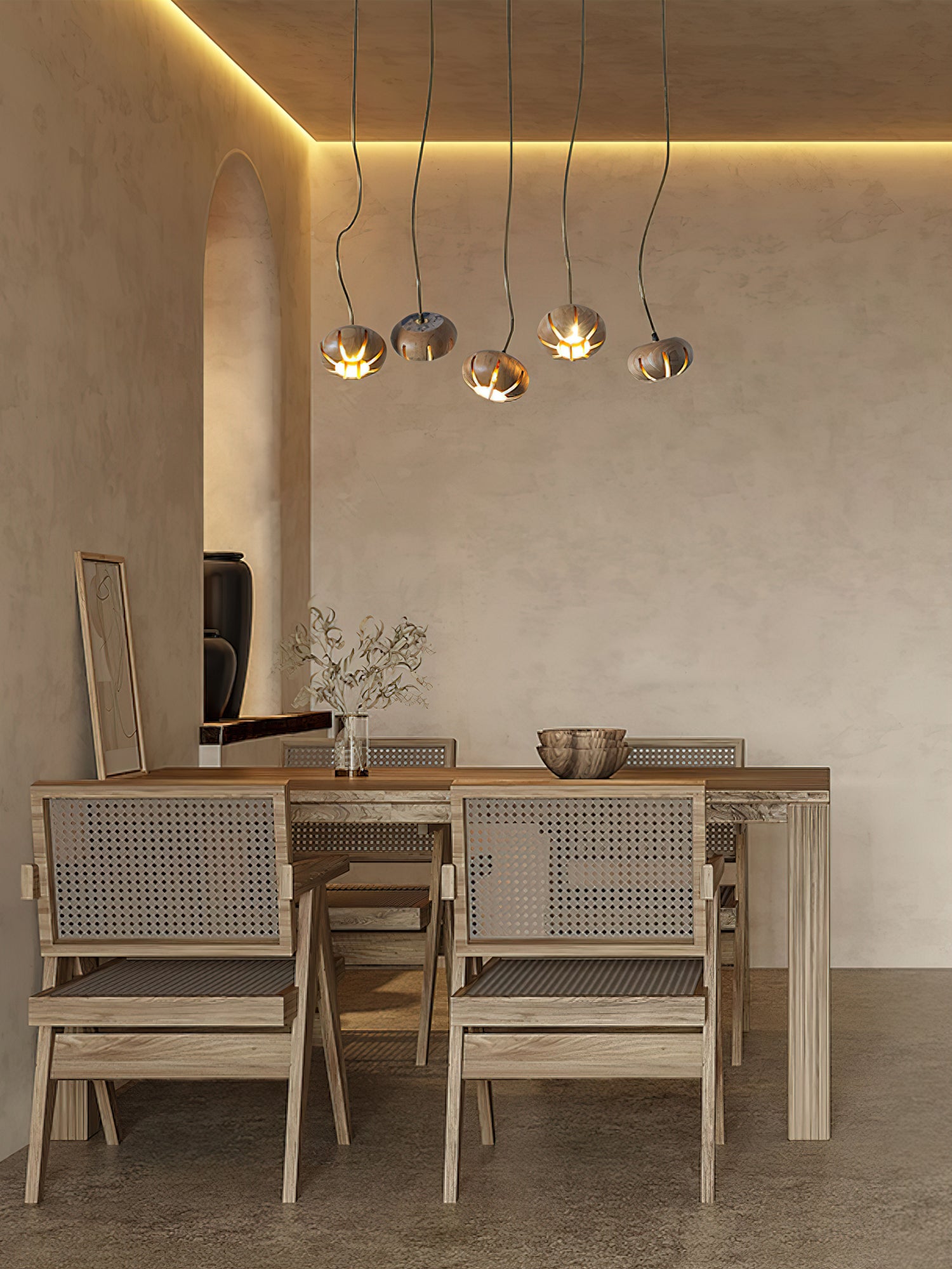 Wood Pumpkin Cluster Chandelier - Cueteks