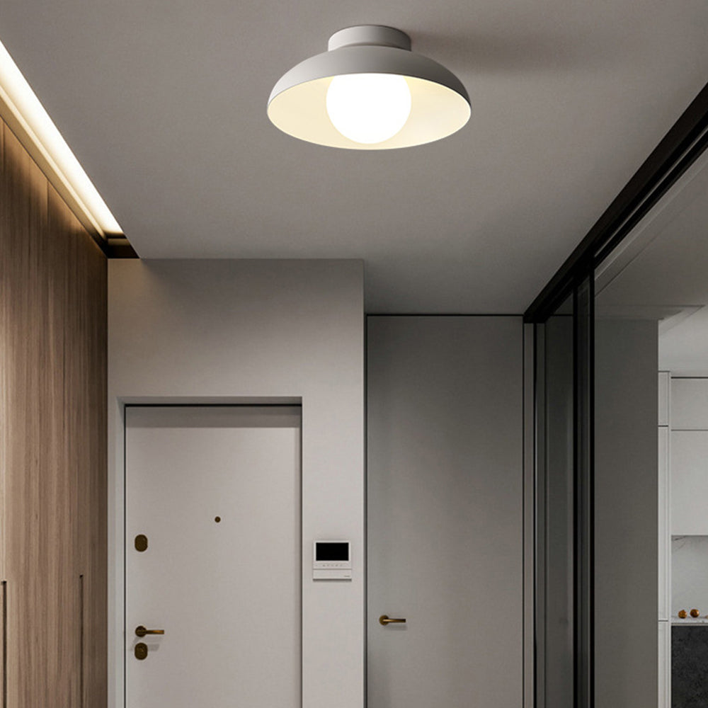 Minimalist White Metal Round Ceiling Light - Cueteks