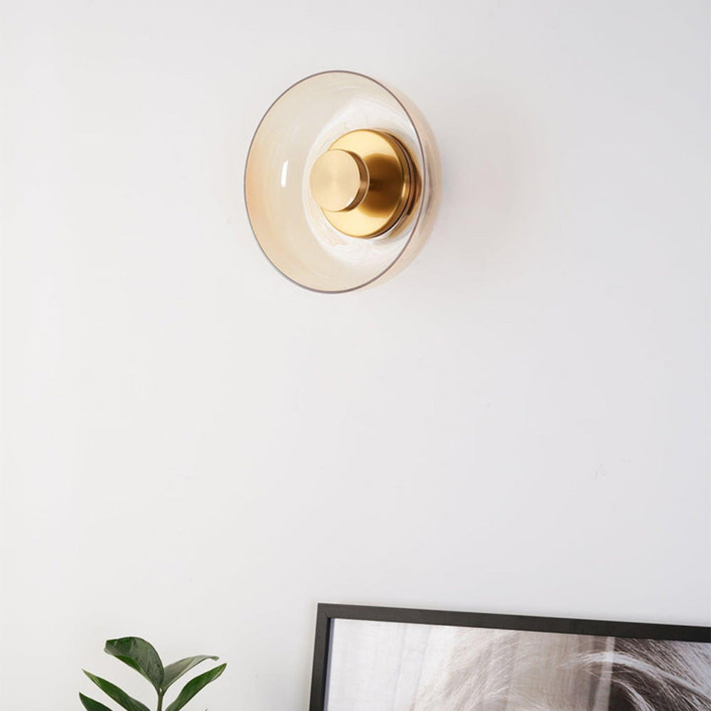 Modern Clear Round LED Glass Wall Sconce - Cueteks
