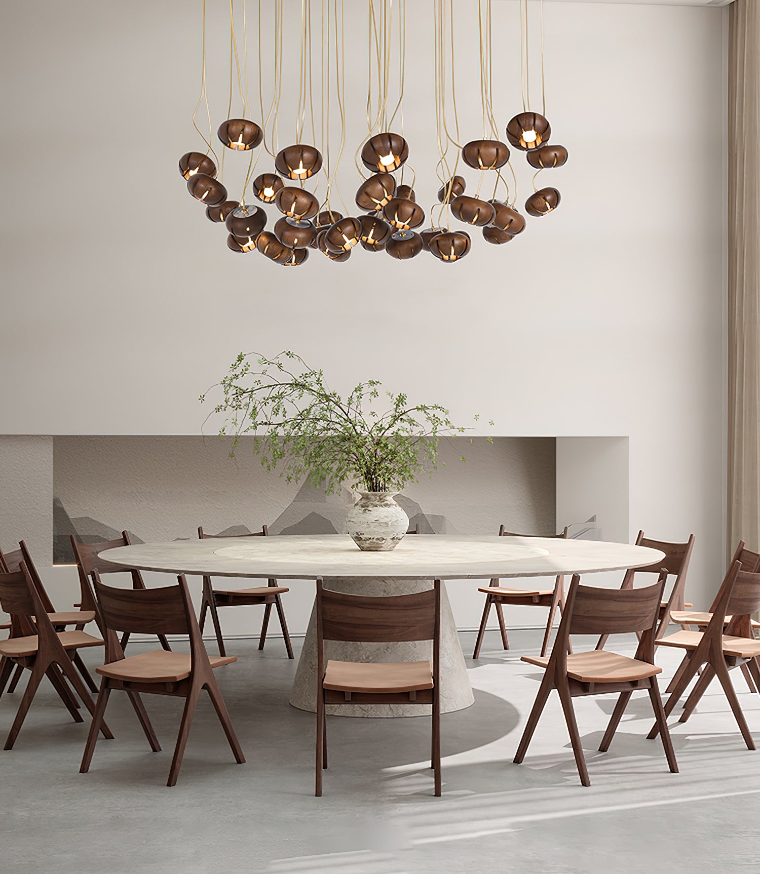 Wood Pumpkin Cluster Chandelier - Cueteks