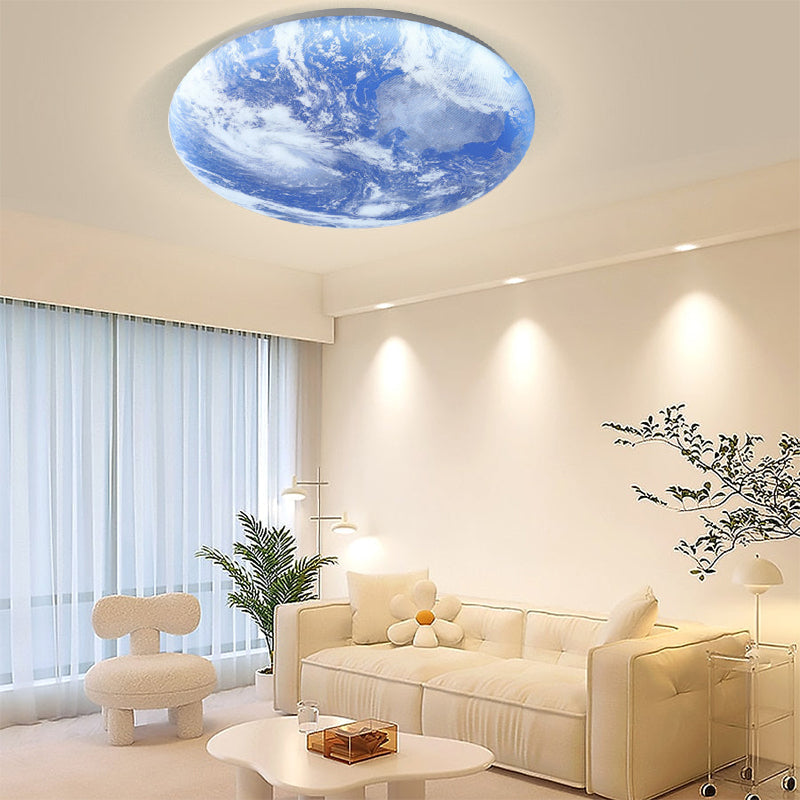 Creative Round Moon LED Ceiling Light - Cueteks