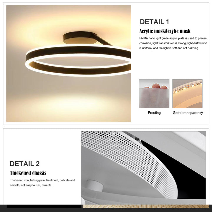 Nordic LED Geometry Circle Ceiling Light - Cueteks
