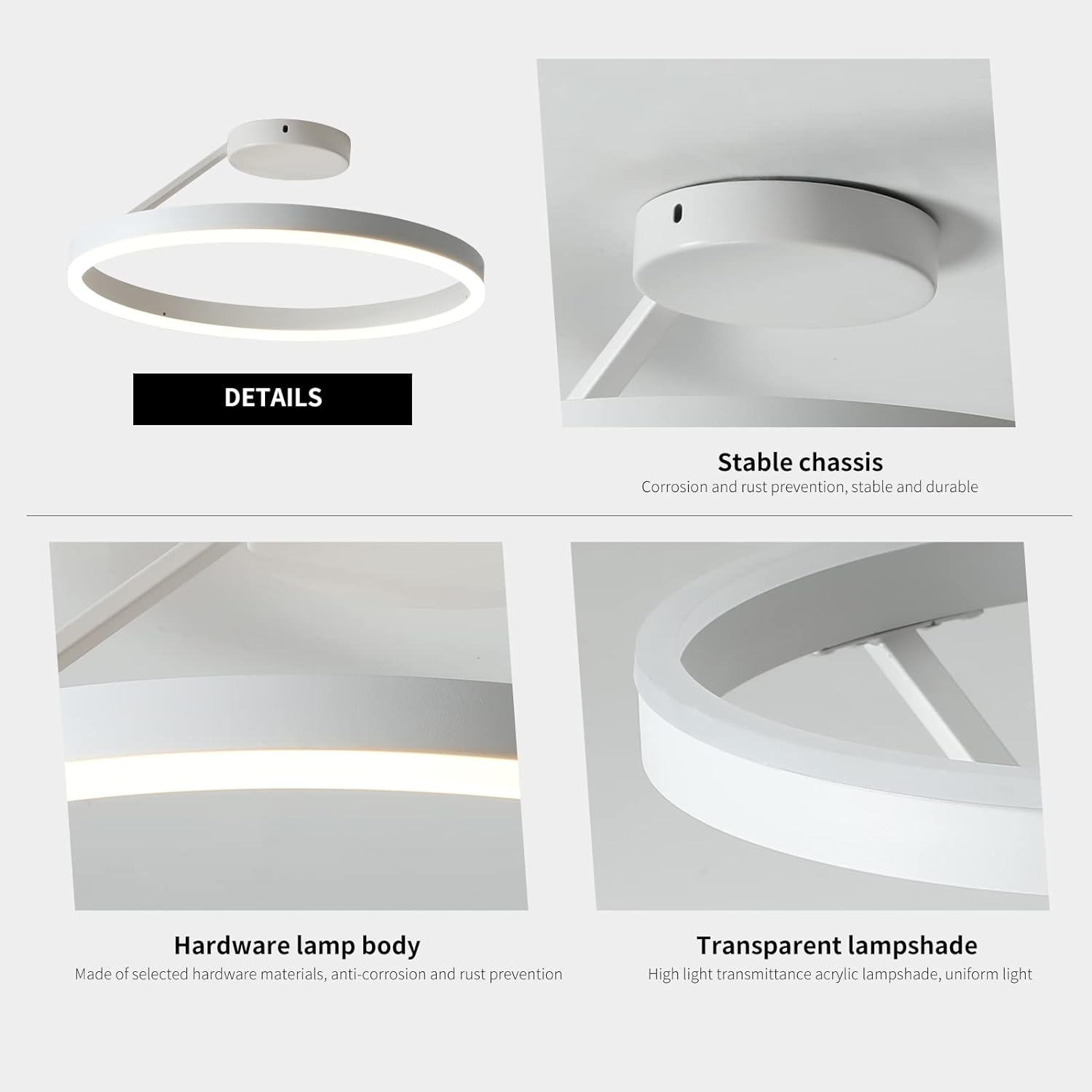 Nordic LED Geometry Circle Ceiling Light - Cueteks