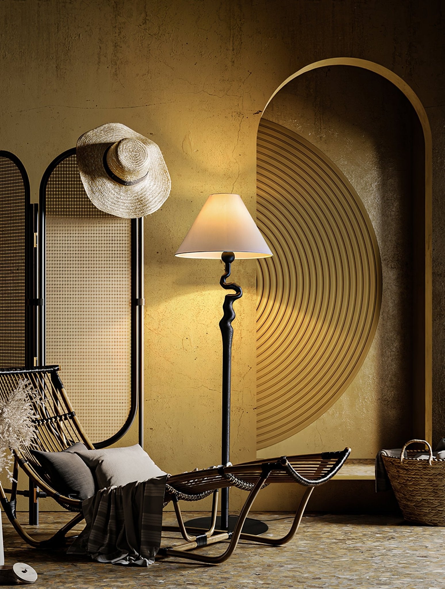 Serpentine Twist Floor Lamp - Cueteks