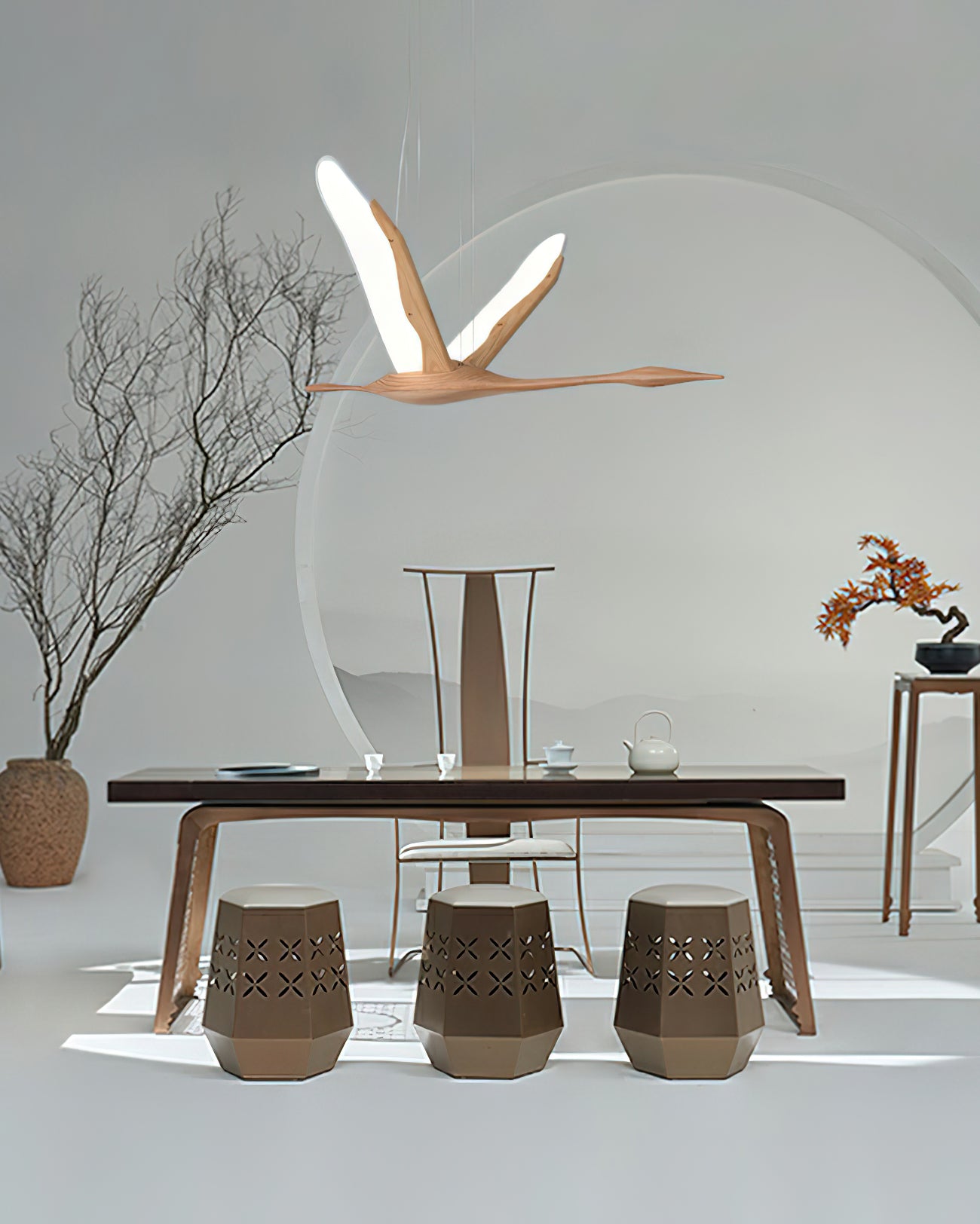 Solitude Crane Pendant Lamp - Cueteks