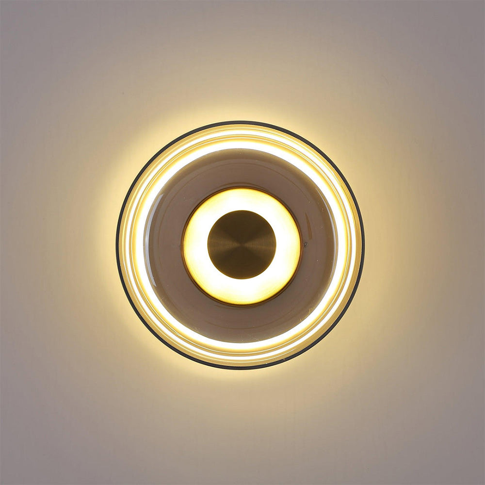 Modern Clear Round LED Glass Wall Sconce - Cueteks
