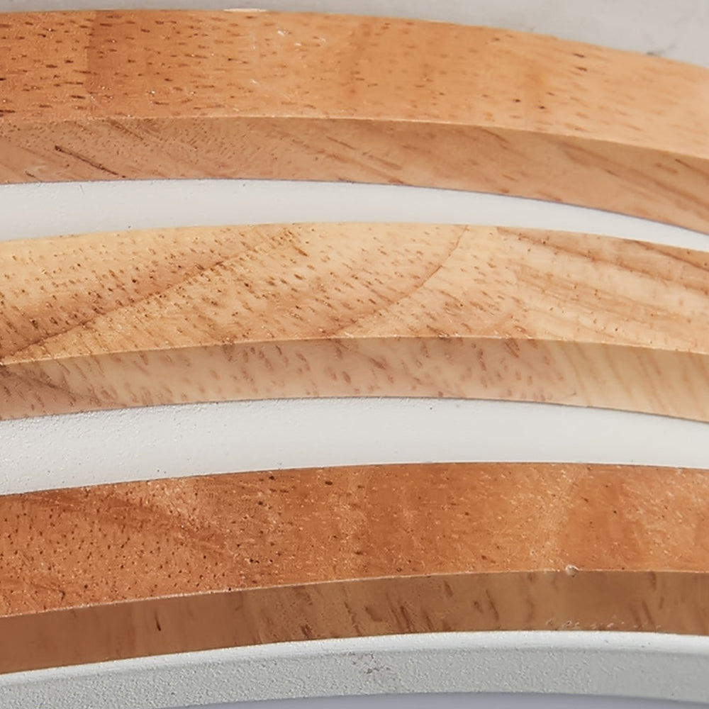 Round LED Dimmable Wood Ceiling Lamp - Cueteks