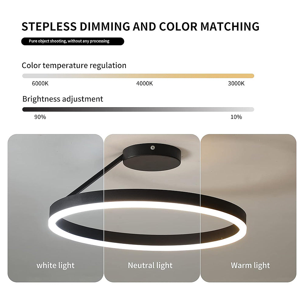 Nordic LED Geometry Circle Ceiling Light - Cueteks