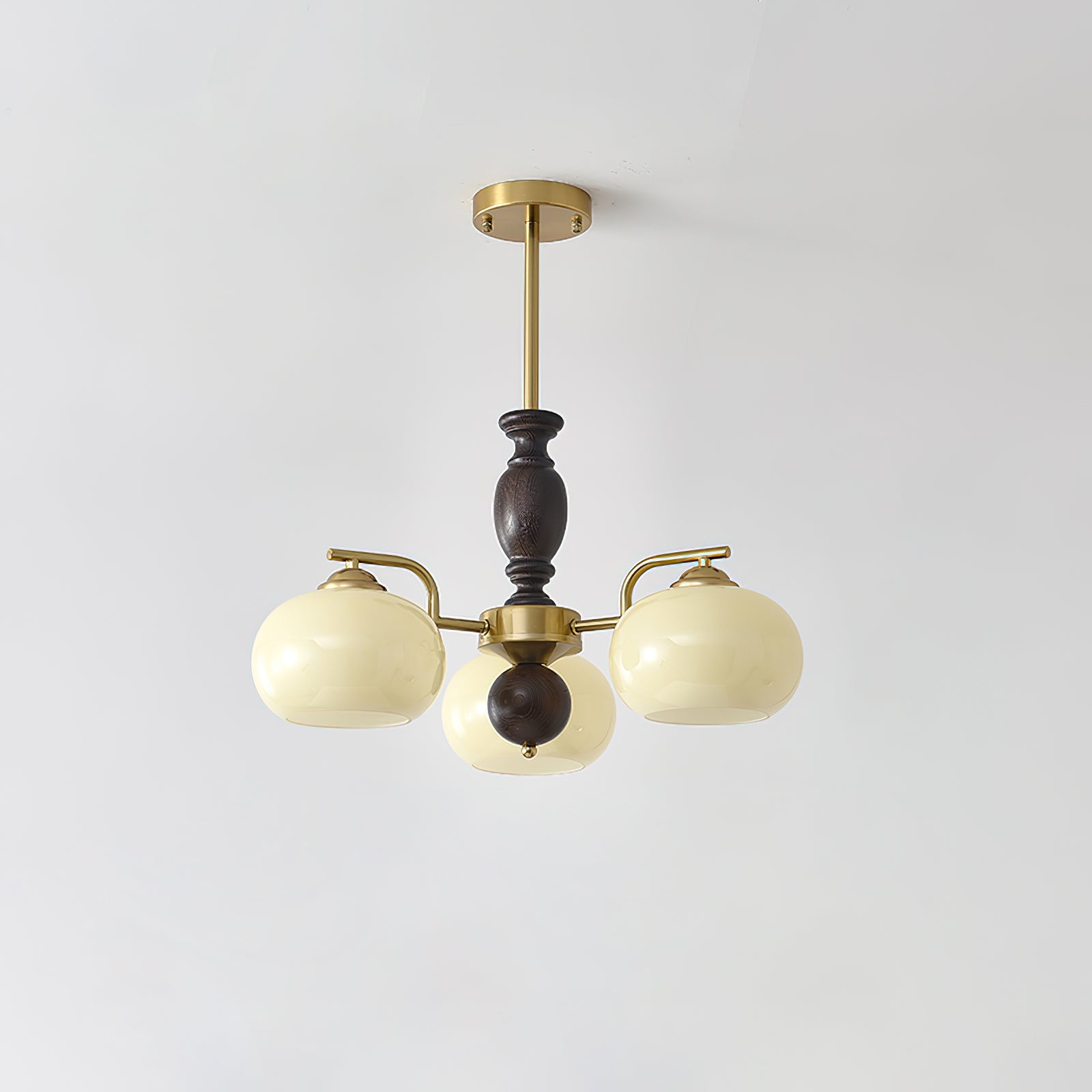 Walnut Beige Orb Chandelier - Cueteks