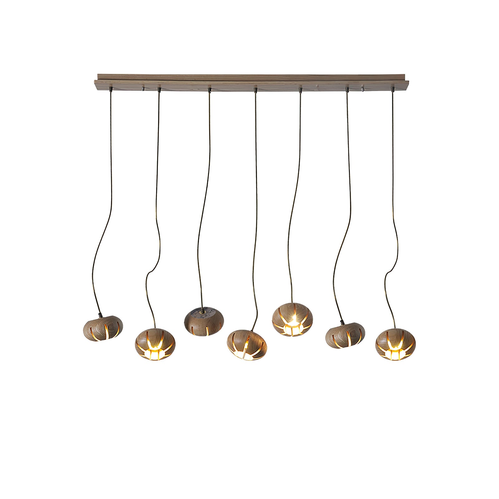 Wood Pumpkin Cluster Chandelier - Cueteks