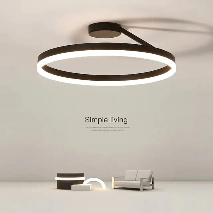 Nordic LED Geometry Circle Ceiling Light - Cueteks