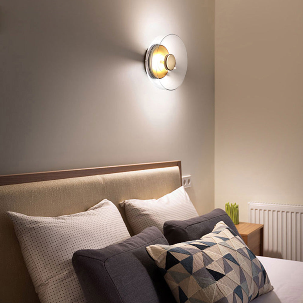 Modern Clear Round LED Glass Wall Sconce - Cueteks