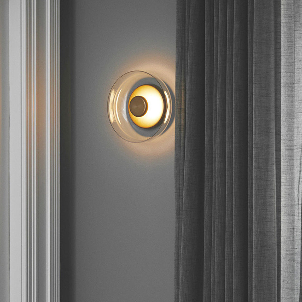 Modern Clear Round LED Glass Wall Sconce - Cueteks