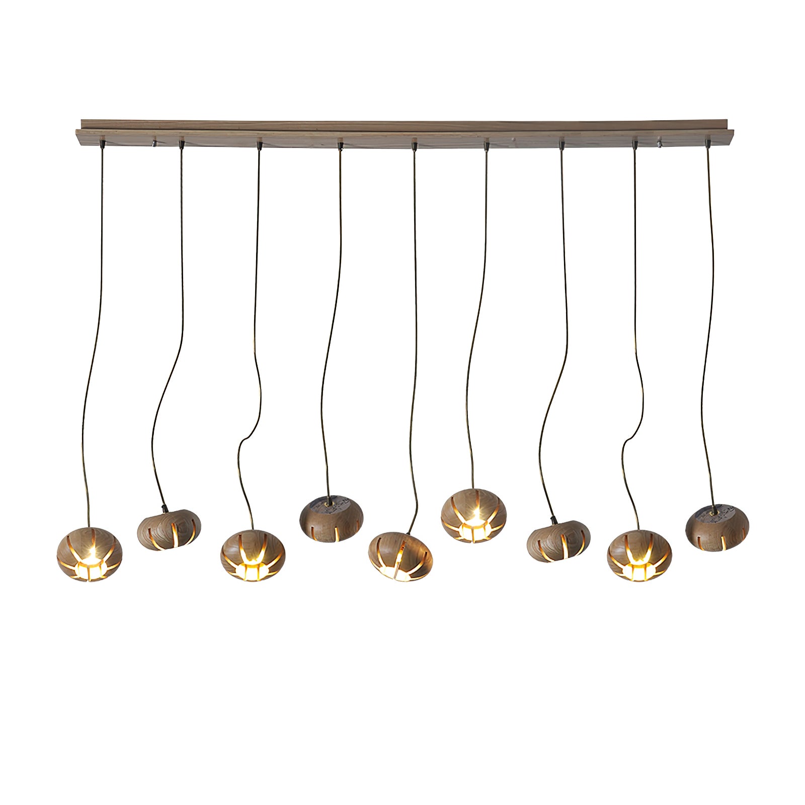 Wood Pumpkin Cluster Chandelier - Cueteks