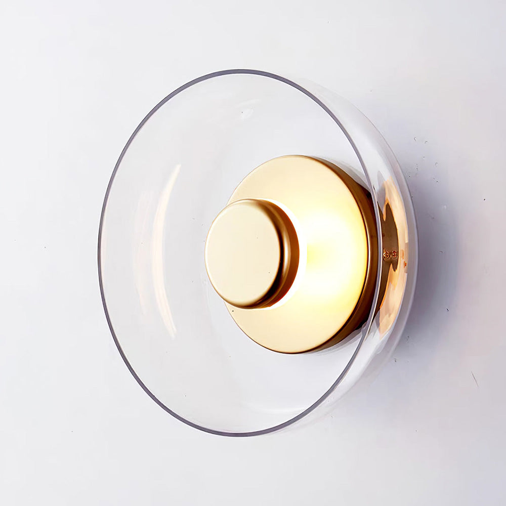 Modern Clear Round LED Glass Wall Sconce - Cueteks