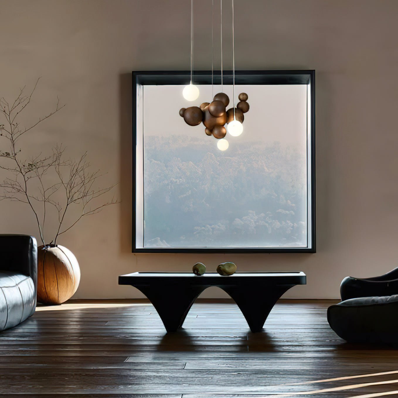 Bubble Wood Balls Chandelier - Cueteks