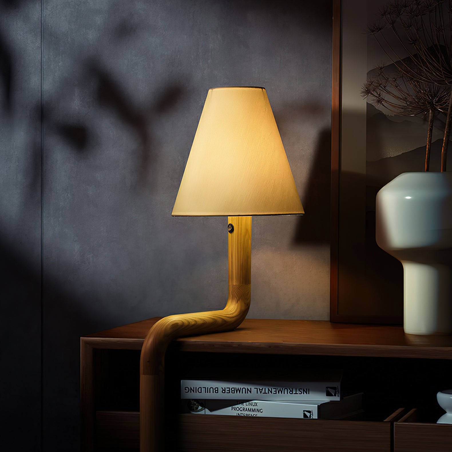 Bend Wood Table Lamp - Cueteks