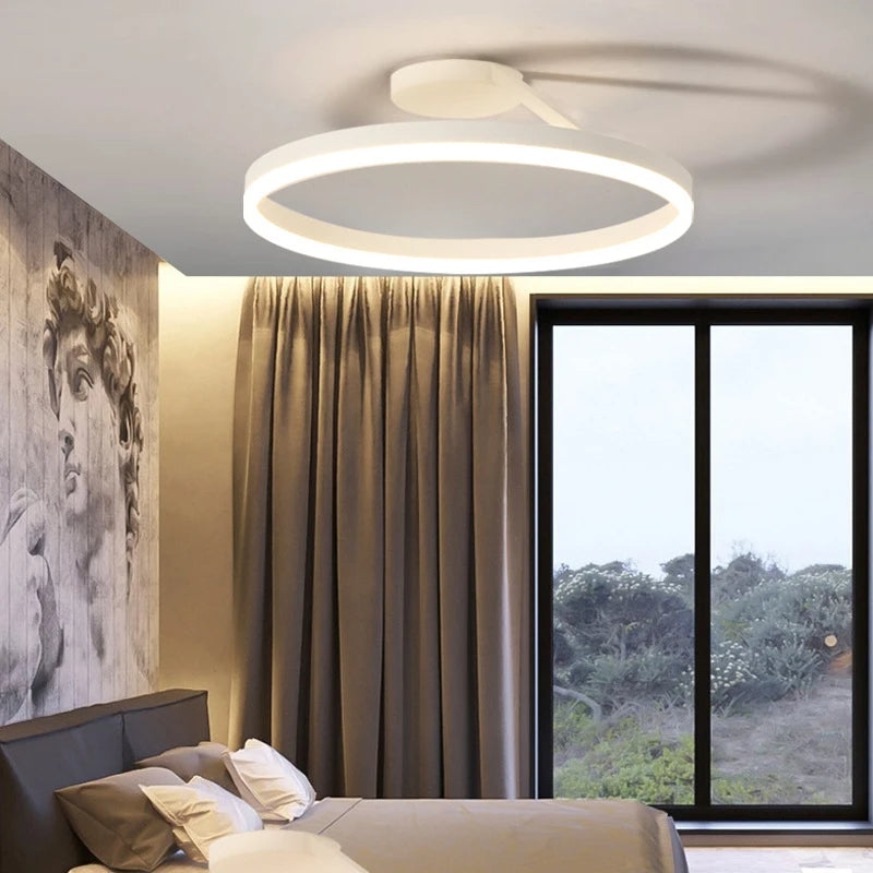 Nordic LED Geometry Circle Ceiling Light - Cueteks