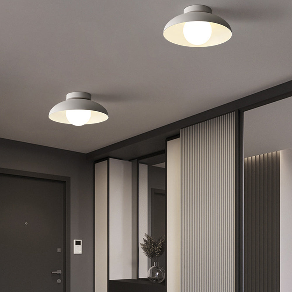 Minimalist White Metal Round Ceiling Light - Cueteks