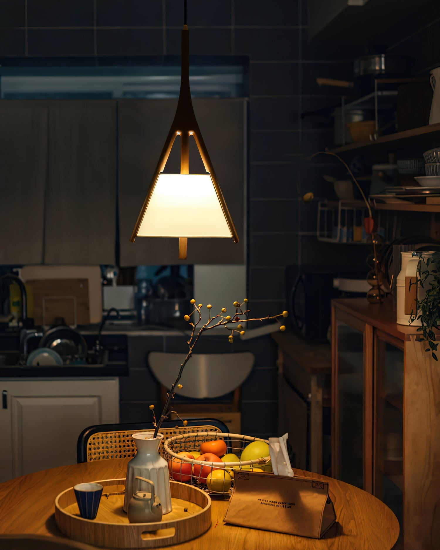 Nanzhi Wood Pendant Lamp - Cueteks