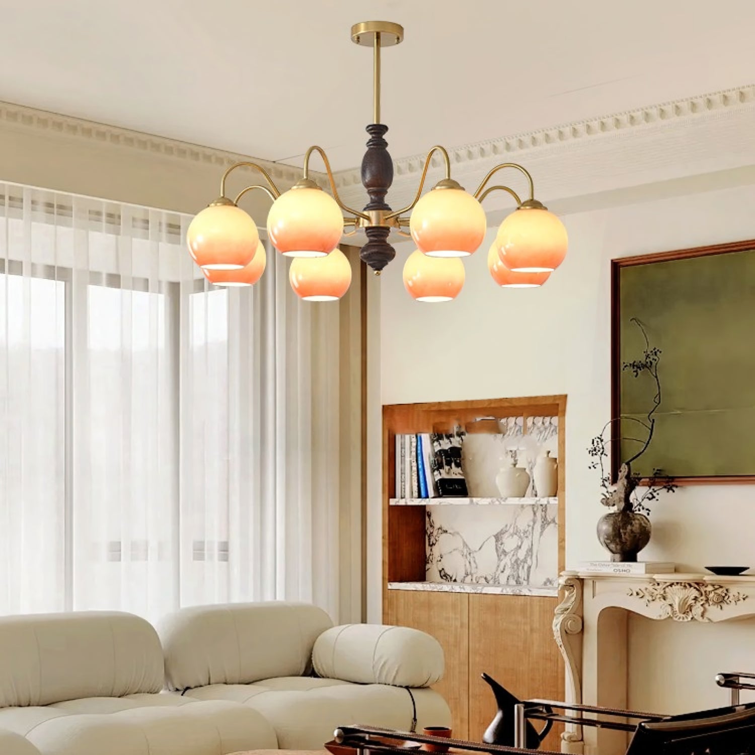 Caramel Orb Chandelier - Cueteks