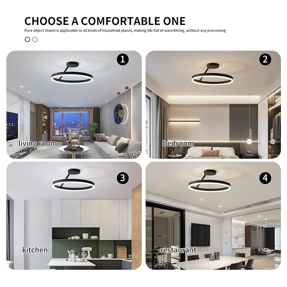 Nordic LED Geometry Circle Ceiling Light - Cueteks