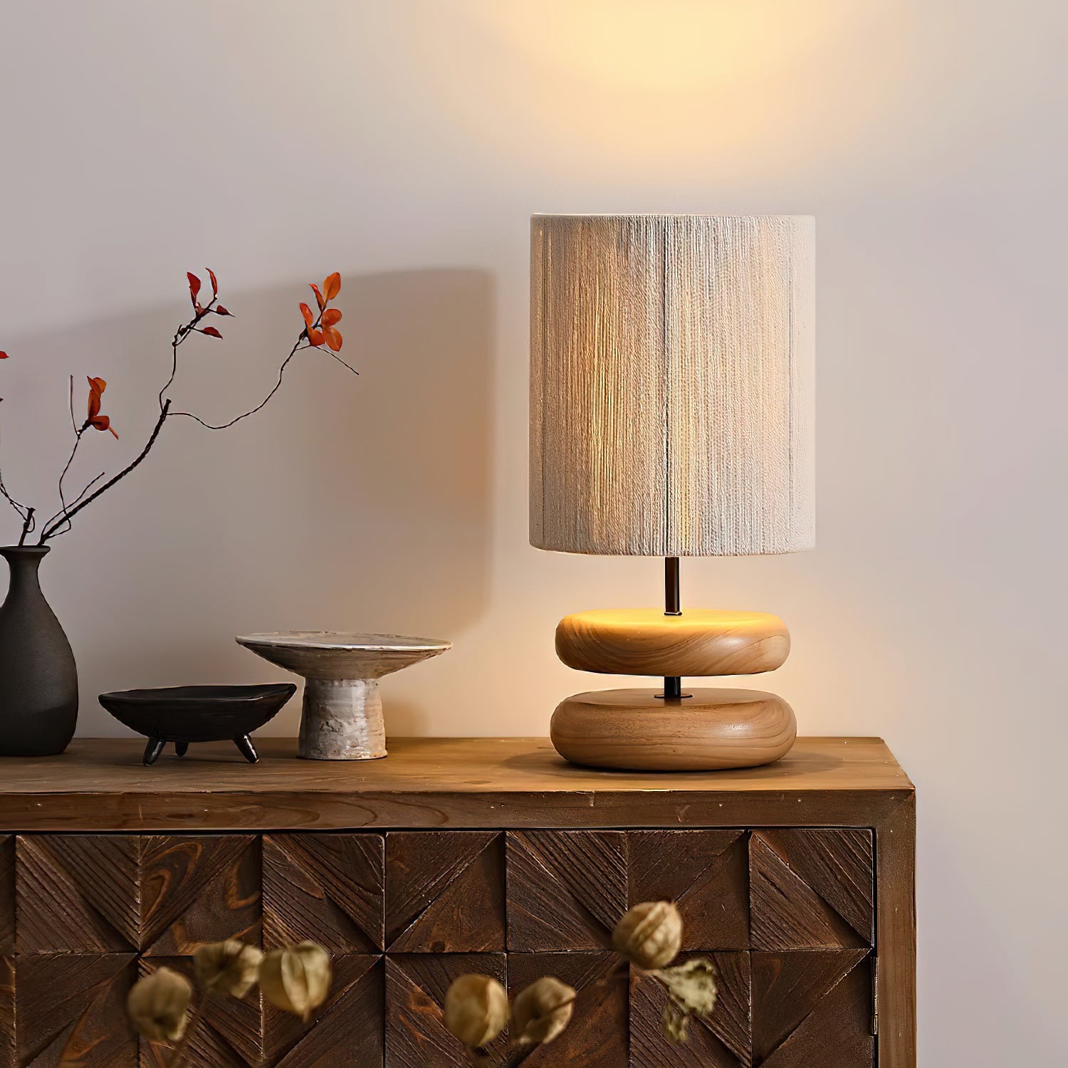 Nora Wood Table Lamp - Cueteks