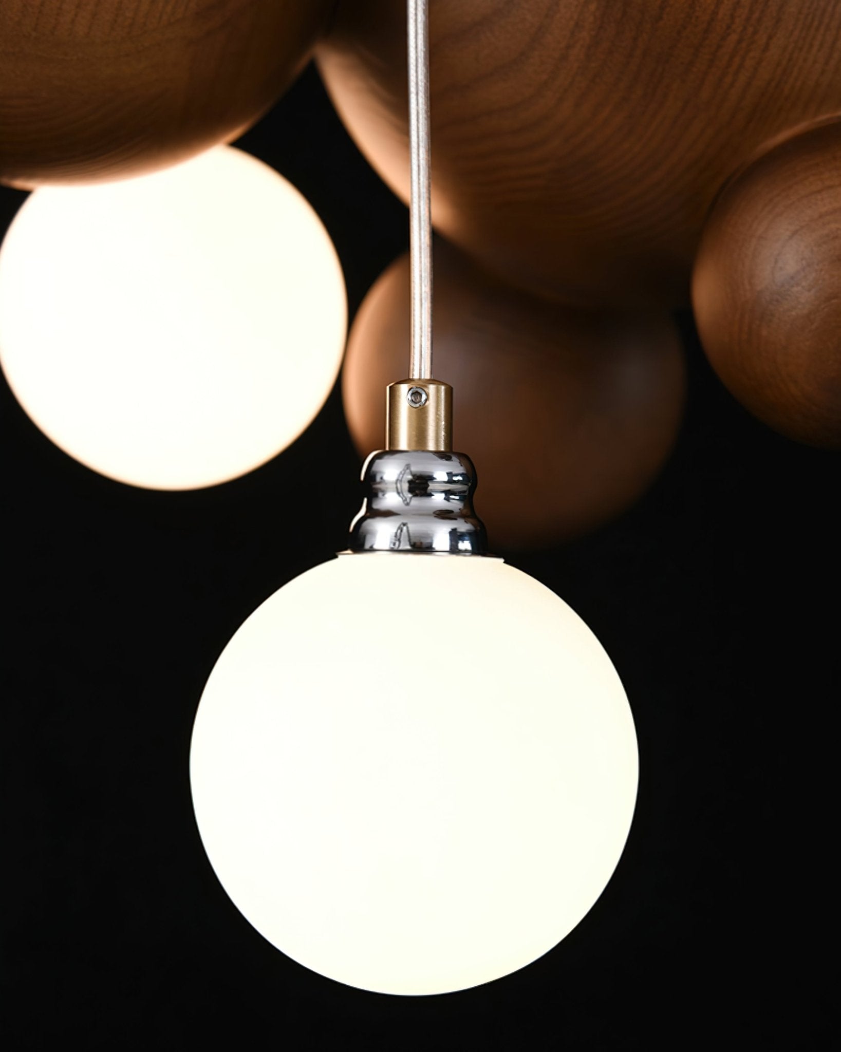 Bubble Wood Balls Chandelier - Cueteks
