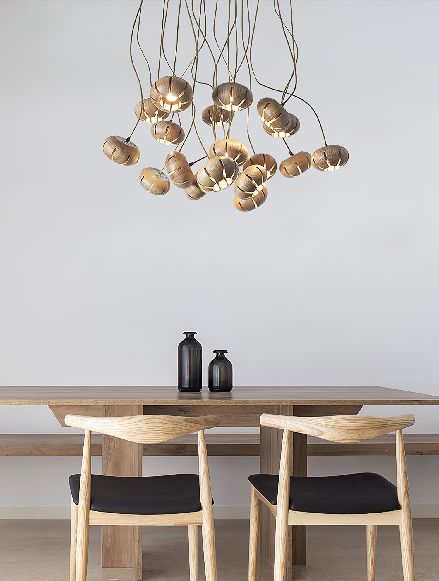 Wood Pumpkin Cluster Chandelier - Cueteks