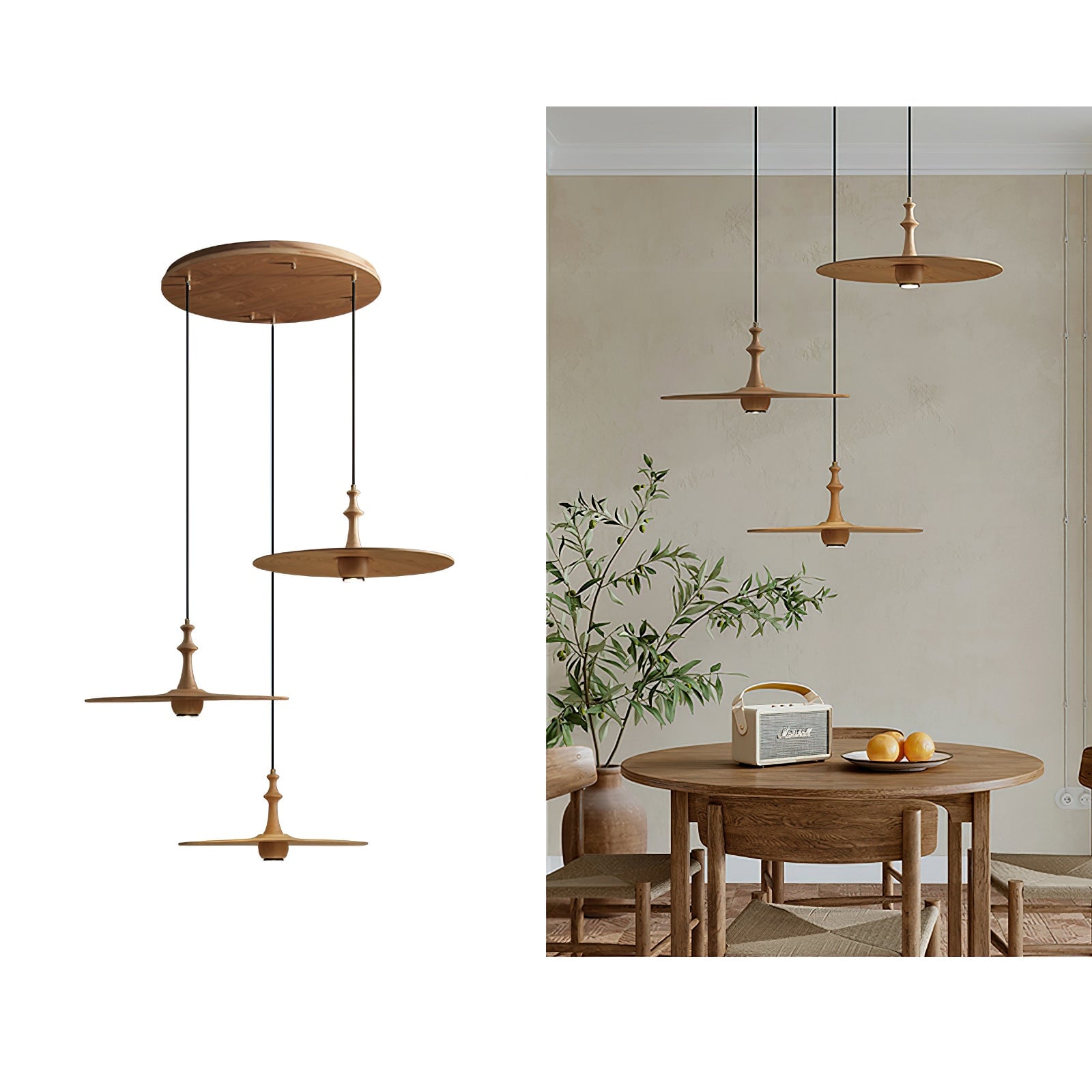 Spindle Disc Pendant Lamp - Cueteks