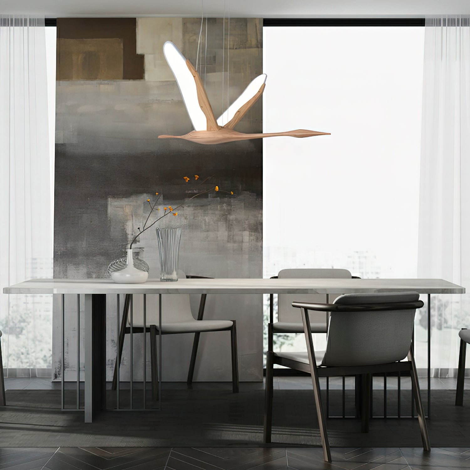 Solitude Crane Pendant Lamp - Cueteks