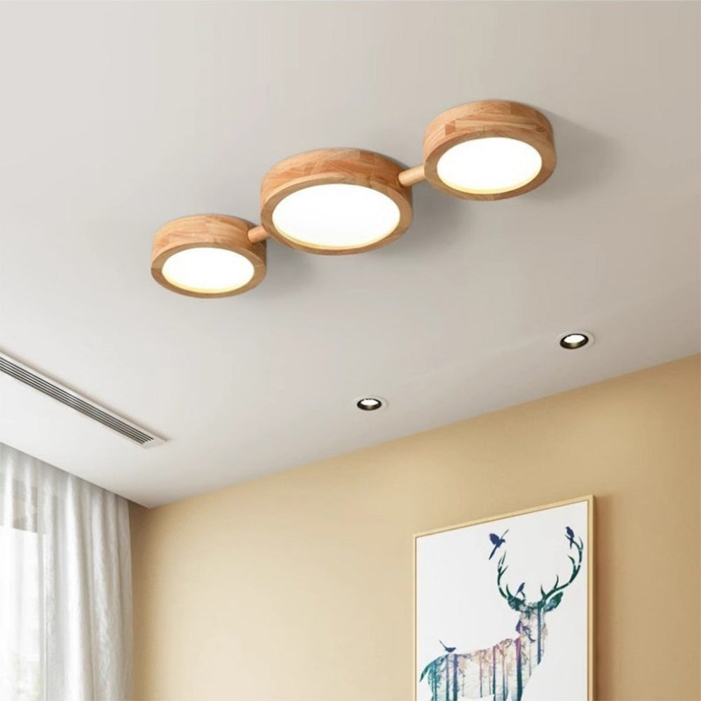 Multi-Heads Wood Retro LED Ceiling Light - Cueteks