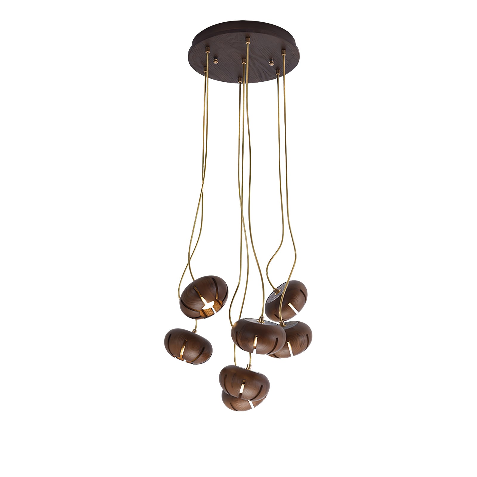 Wood Pumpkin Cluster Chandelier - Cueteks
