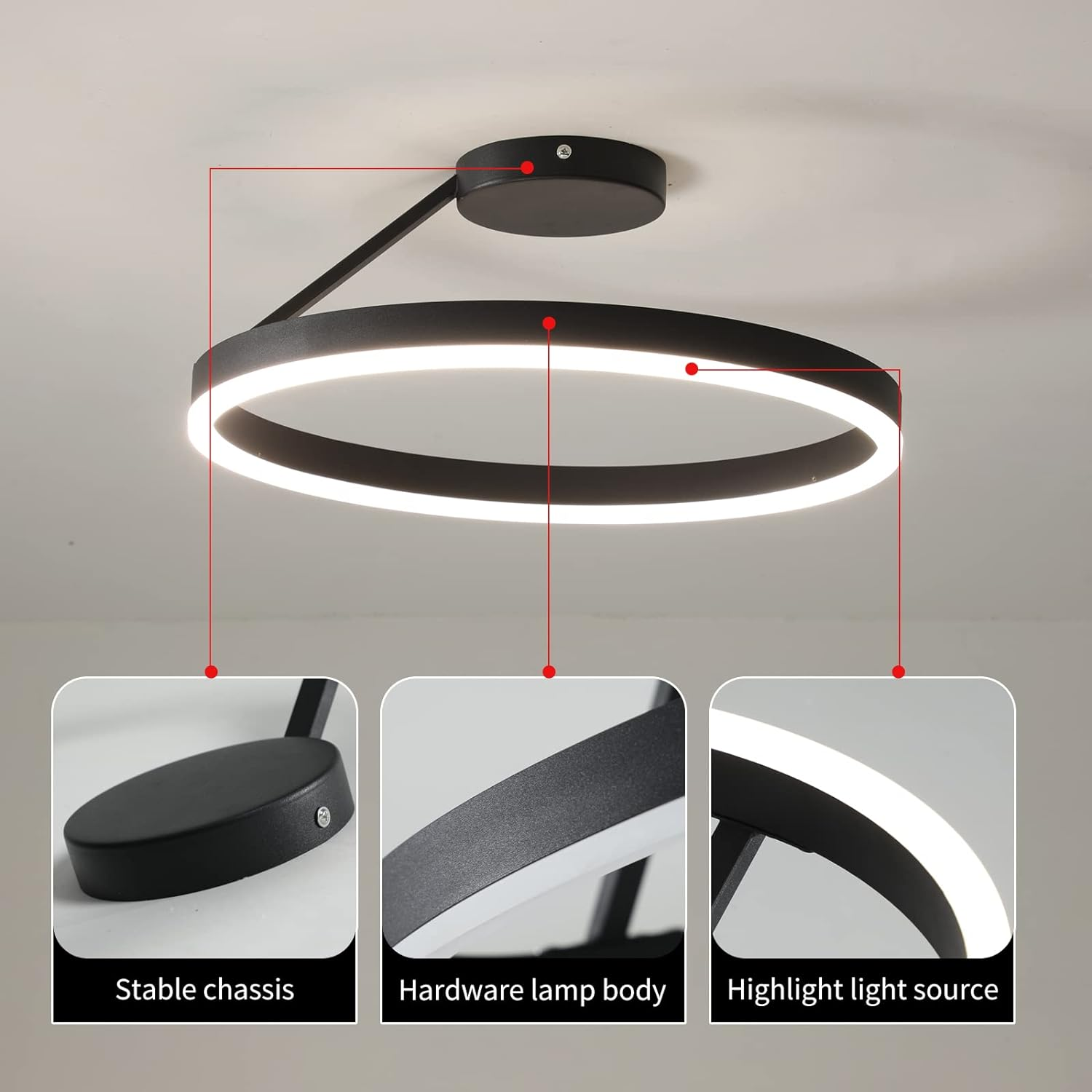 Nordic LED Geometry Circle Ceiling Light - Cueteks