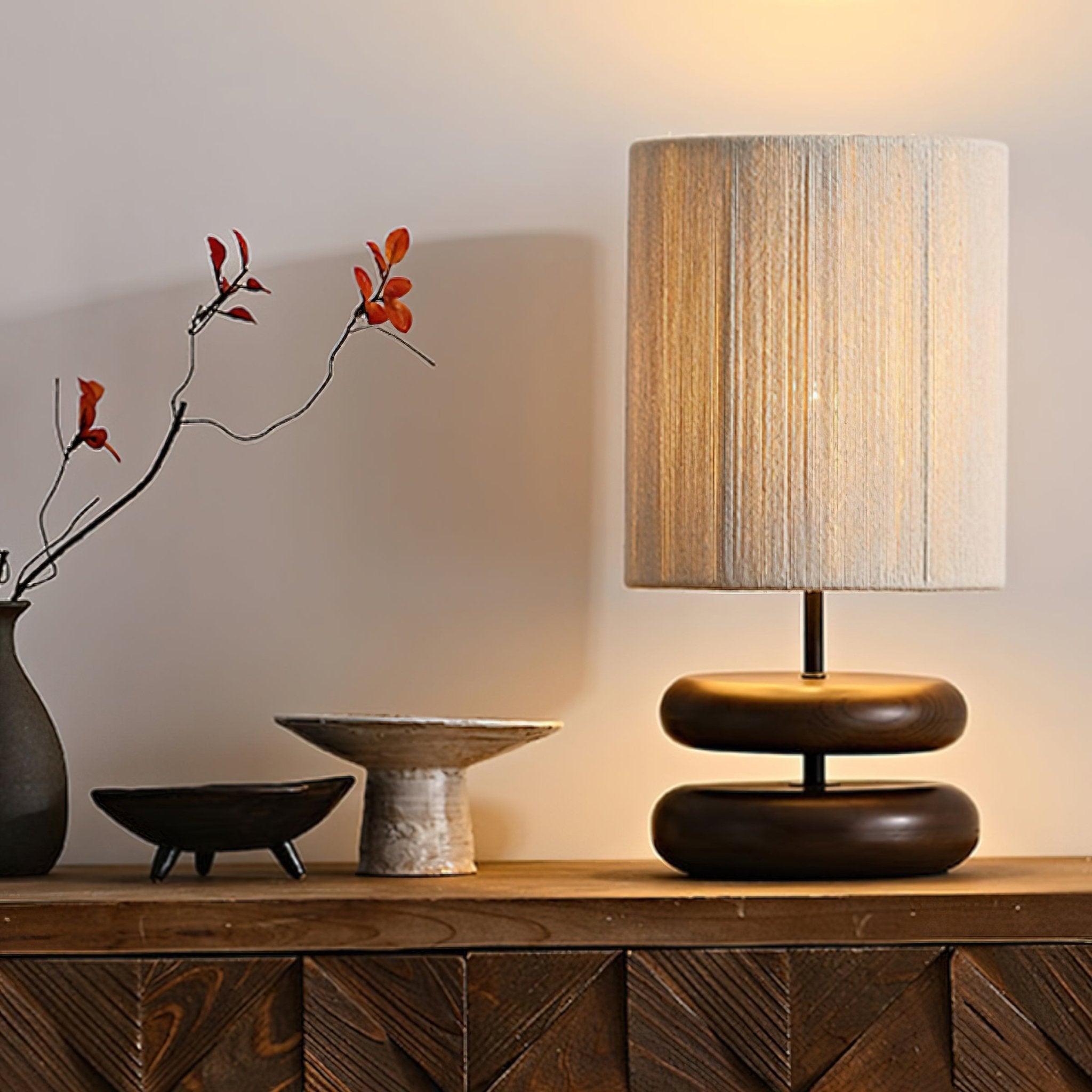 Nora Wood Table Lamp - Cueteks