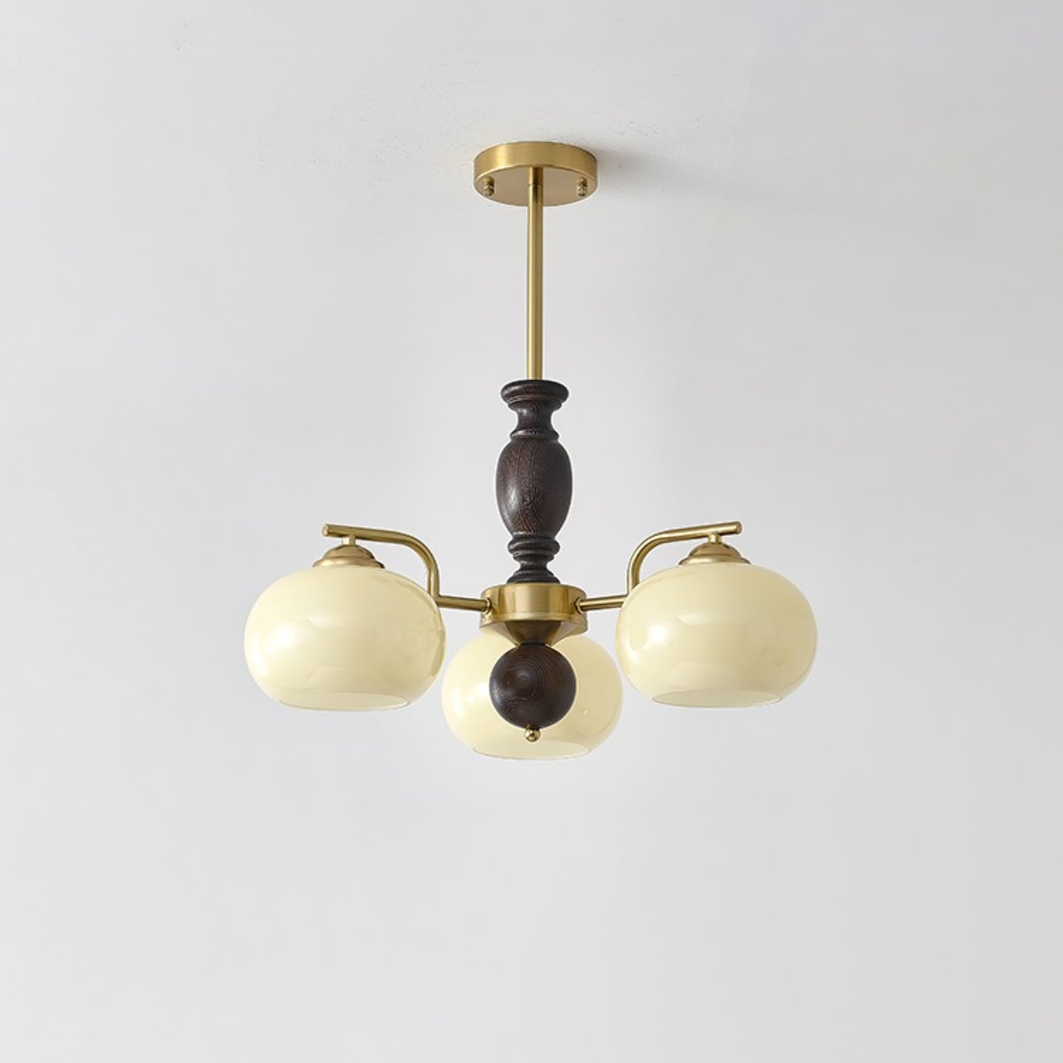 Walnut Beige Orb Chandelier - Cueteks