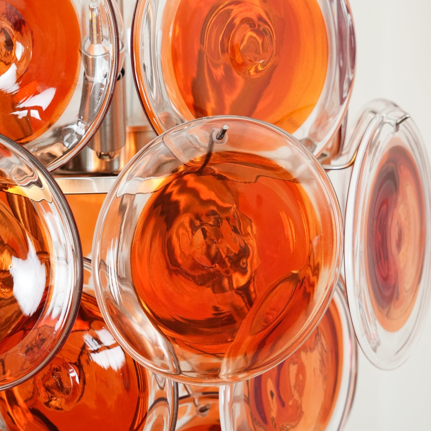 Murano Orange Disk Glass Chandelier - Cueteks