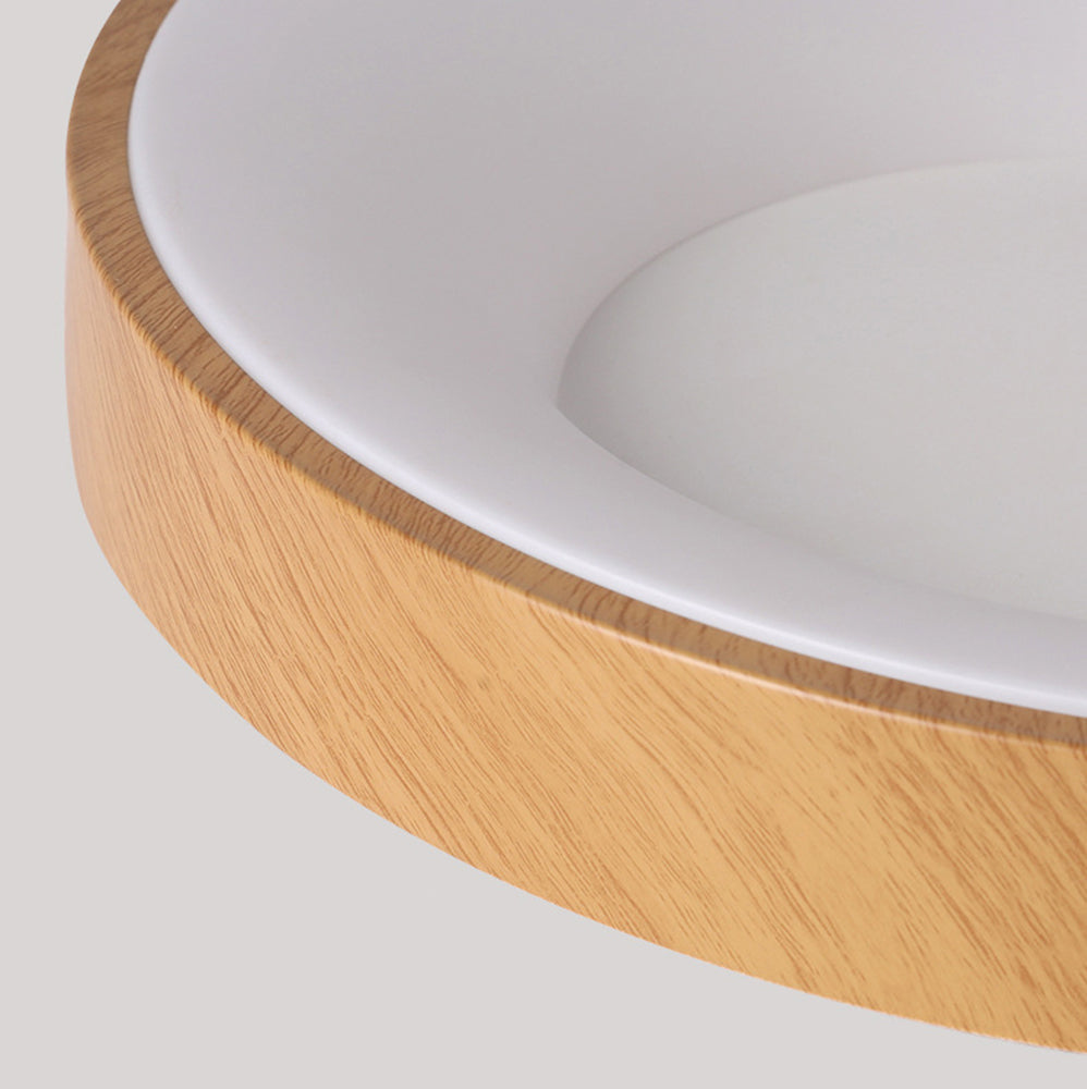 Natural Wood Round LED Ceiling Light - Cueteks