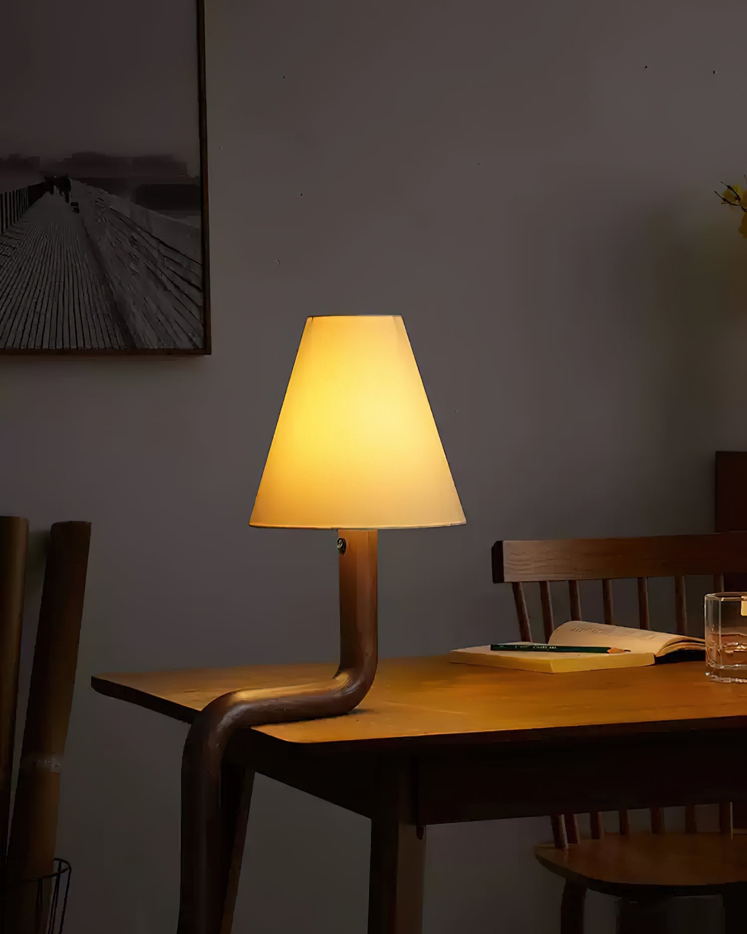 Bend Wood Table Lamp - Cueteks