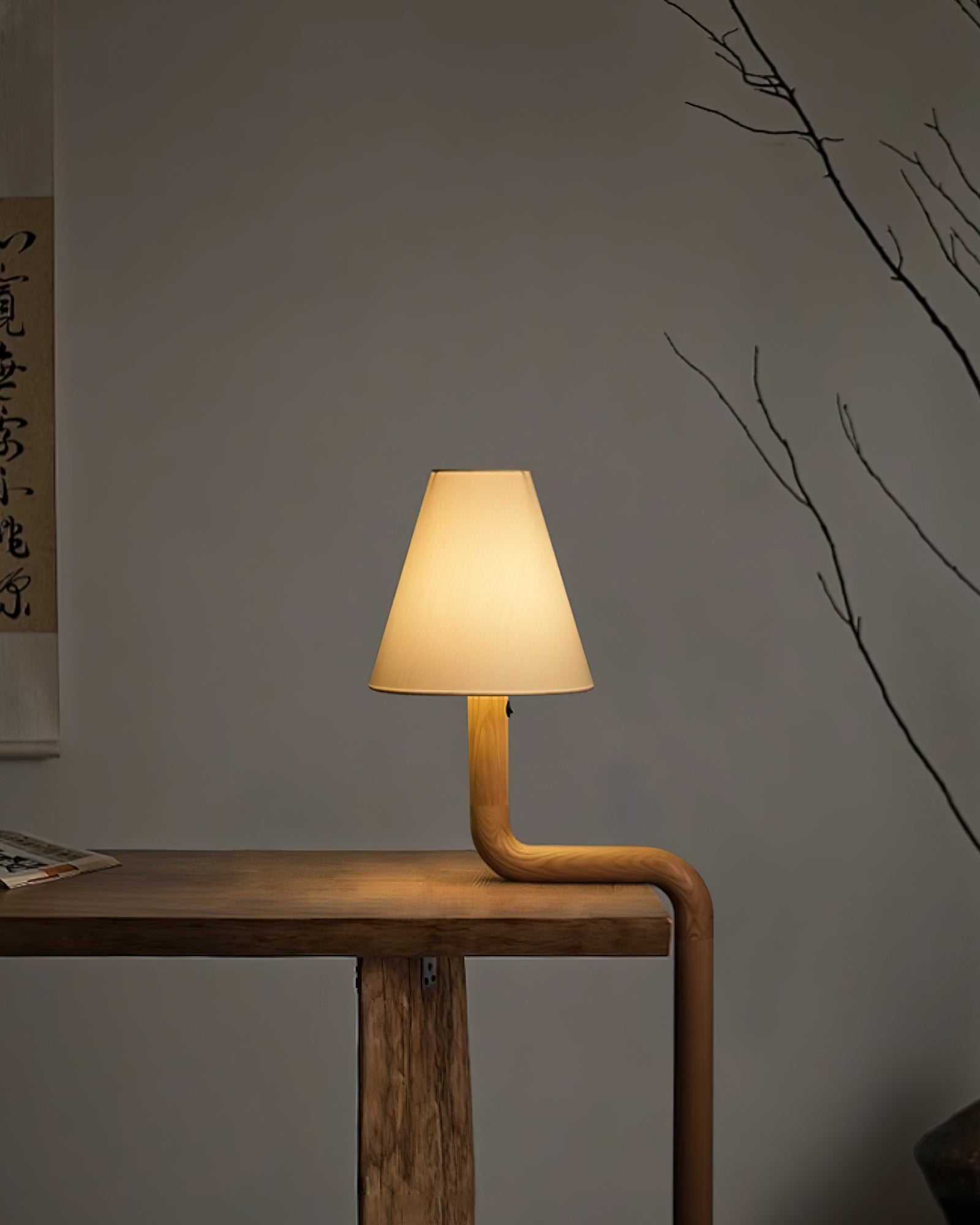 Bend Wood Table Lamp - Cueteks